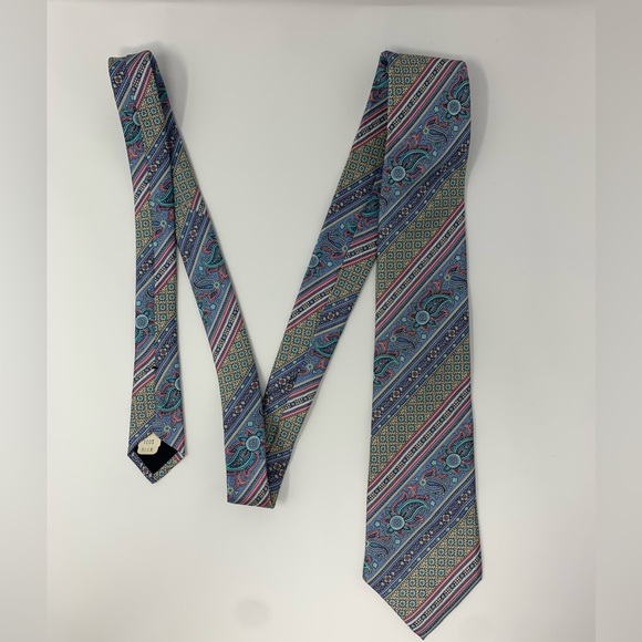 ADAMS ROW Men’s Multicolored 100% Silk Necktie H5 - Picture 1 of 3